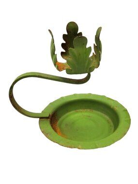 vintage 1950s-60s tin patio candle holder with handle